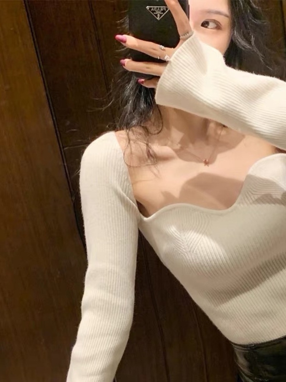 Miss Sixty White Ribbed Long Sleeve Top